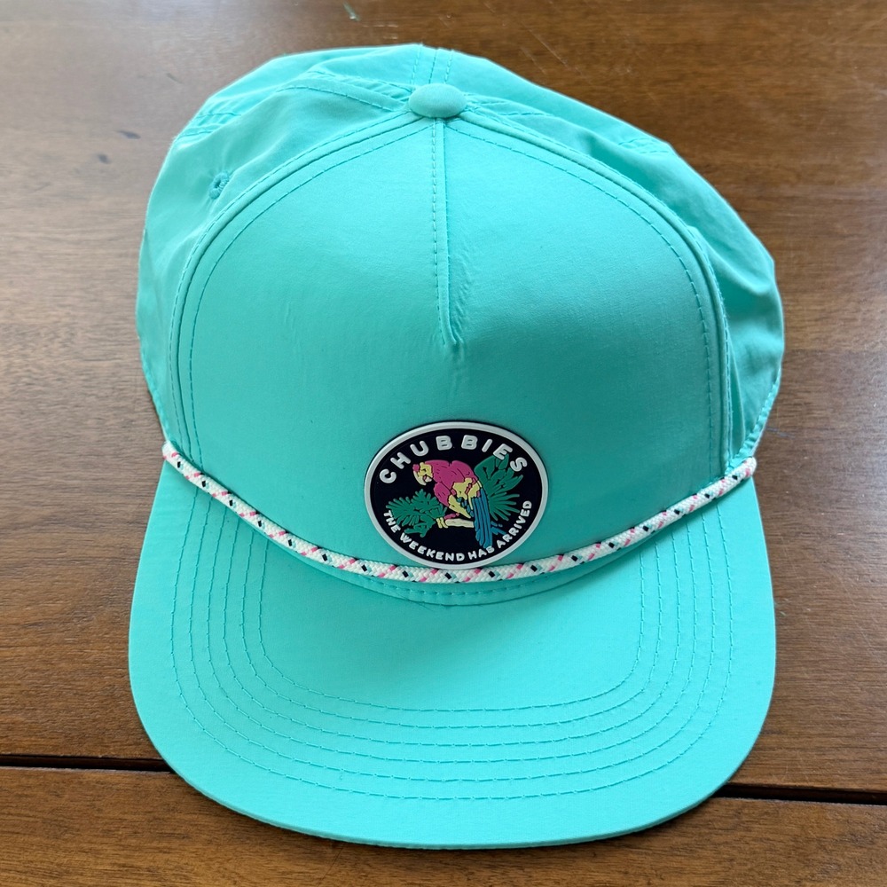 Chubbies Hat Cap Snap Back Teal Rope Flat Bill‎ Parrot Weekend Trucker Mens OS